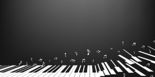 黑色渐变简约音乐钢琴活动展板背景